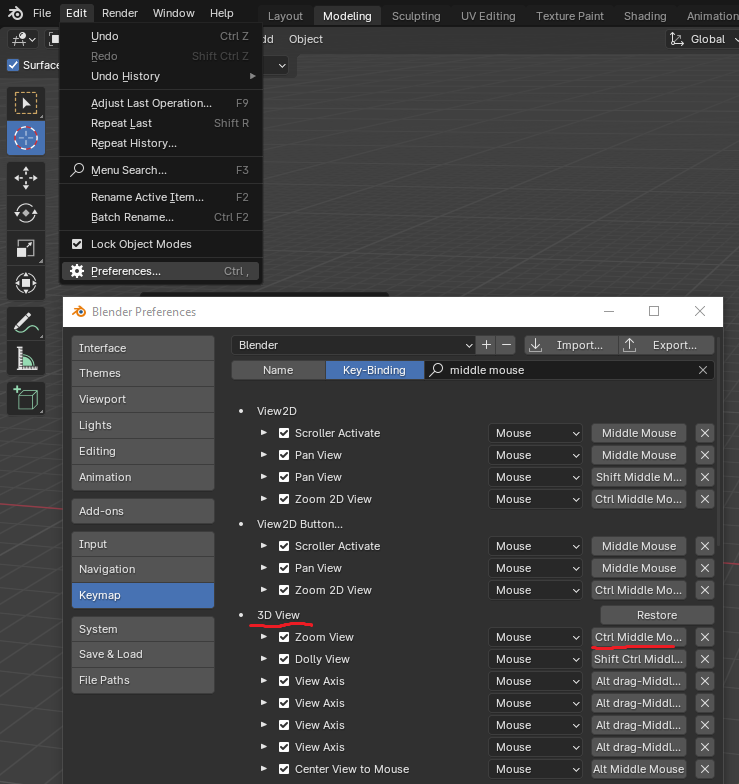 blender navigation to 3d scene