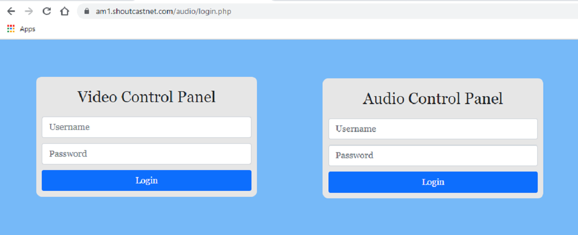 control panel login