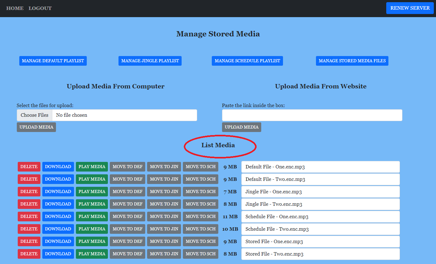 control panel stored files