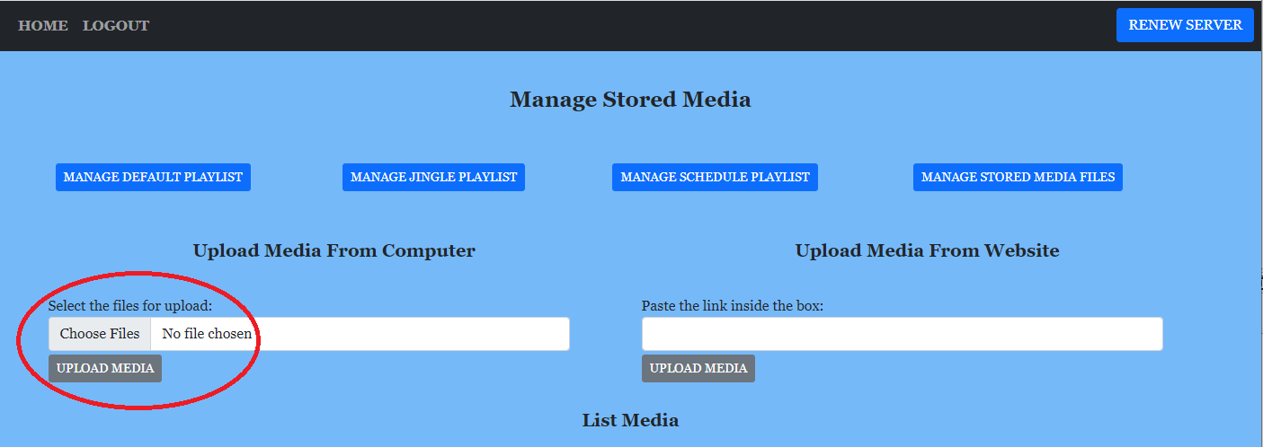 control panel upload from computer