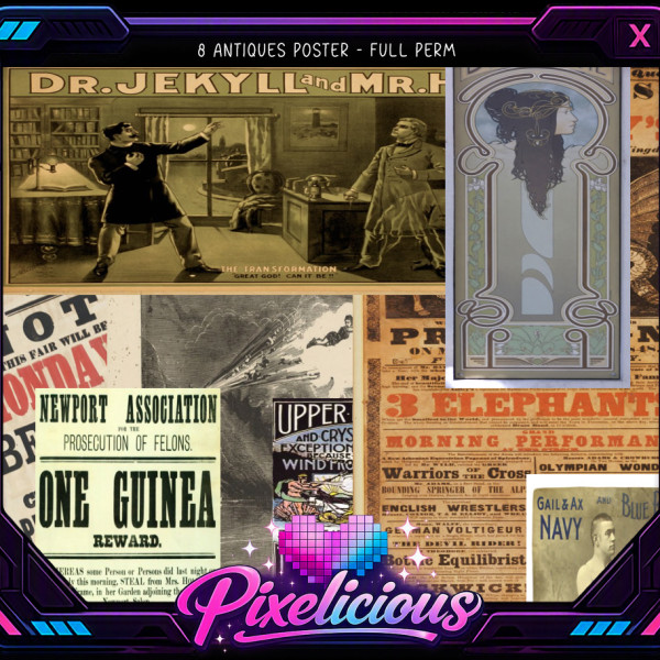 Pixelicious 8 Antiques Posters