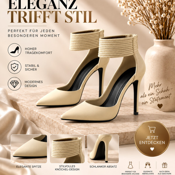 Product Description – Cream High Heels