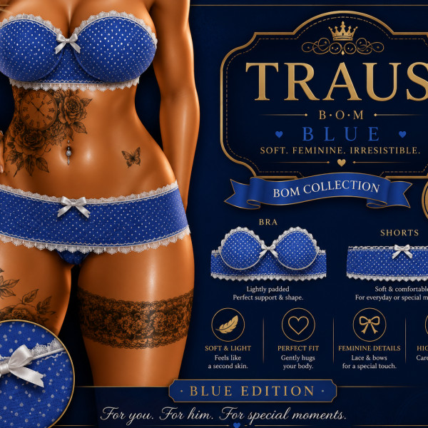 TRAUS B.O.M Blue – Bra & Shorts Set – BOM Compatible