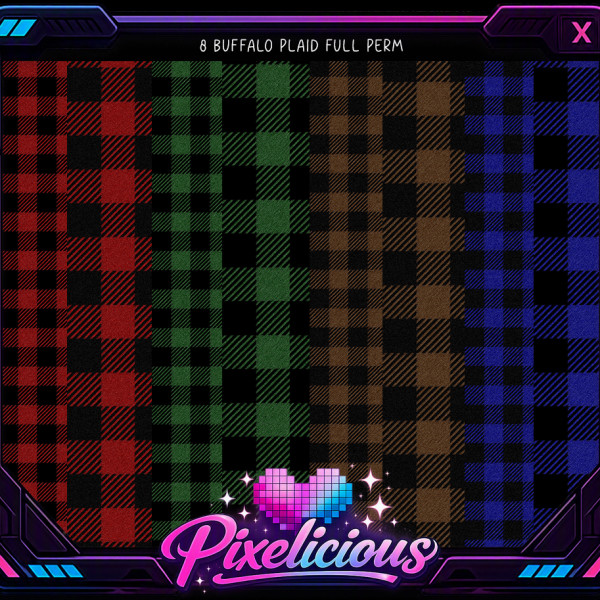 Pixelicious 8 Buffalos plaid textures