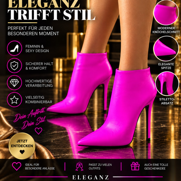 Produktbeschreibung – Pink Ankle Boots