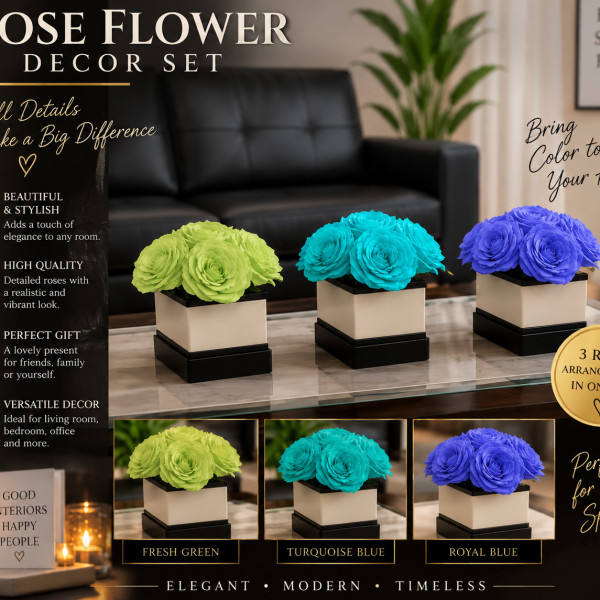 🌹 Rose Flower Decor Set – Elegante Blumendekoration