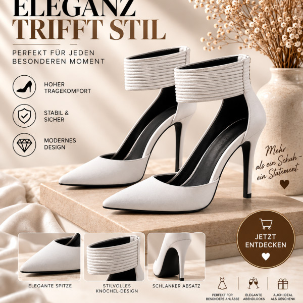Product Description – White High Heels