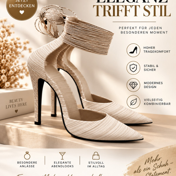 EleGanz Trifft Stil  Beige High Heels