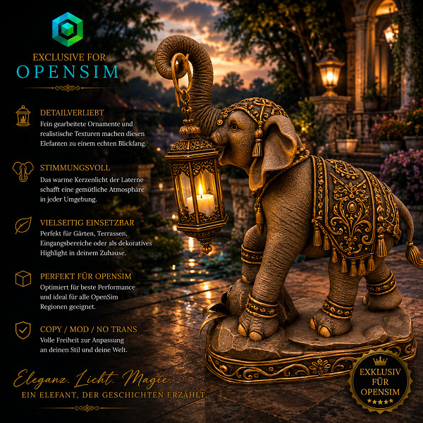 Elefant mit Laterne-Versandpaket V1