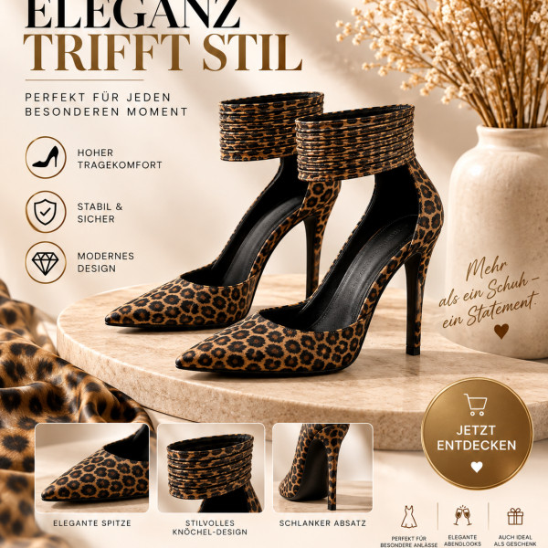 Product Description – Leopard Print High Heels