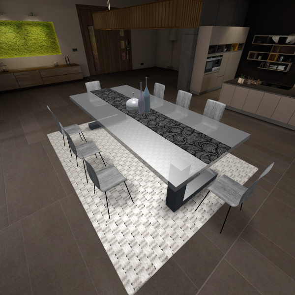 PCS_008_GLASS DINING TABLE SET