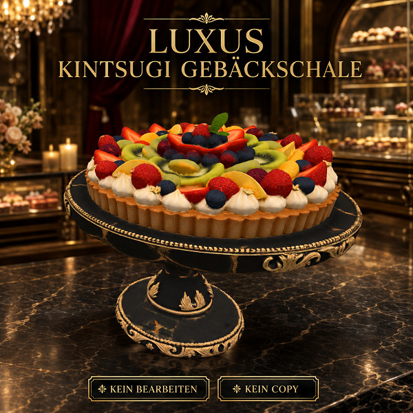 schwarz goldener Kintsugi Freuchtetorte-Versandpaket V1