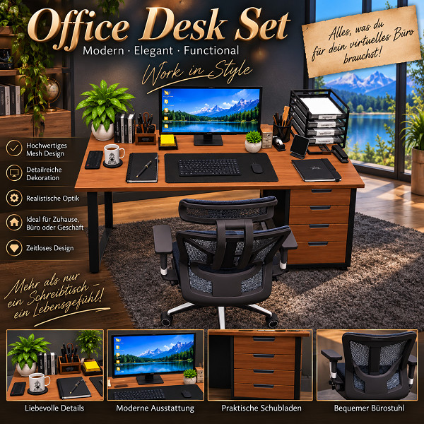 Office Tisch + Stuhl-Versandpaket V1
