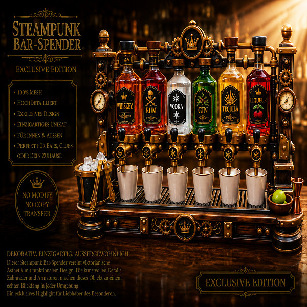 Steampunk-Bar Flaschen Spender-Versandpaket V1