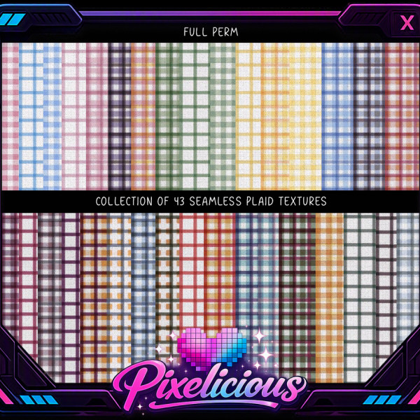 Pixelicious Plaid set: 43 seamless textures