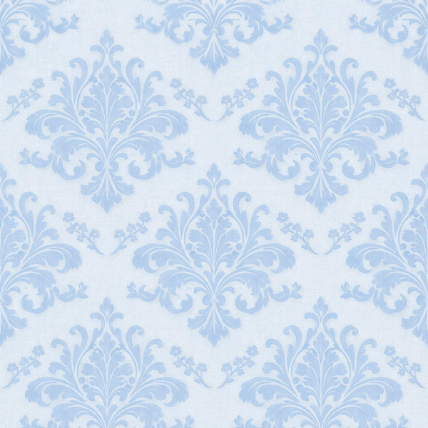 walpaper DAMASK SILVERY BLUE