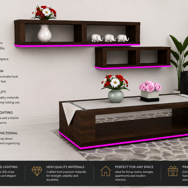 Modern Living Room Furniture Set – Product Description Set  Pink