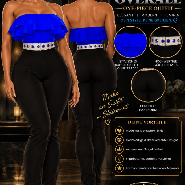 💙 MAYTREA – RUFFLE OVERALL | BLUE EDITION 💙