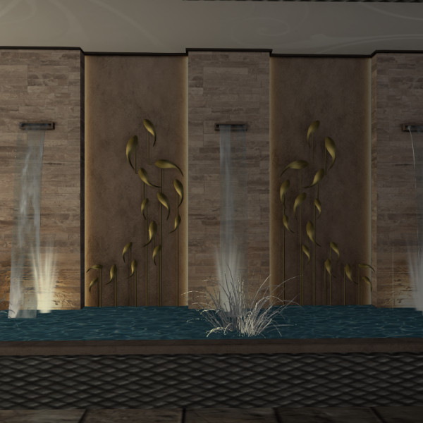 golden fish water feature