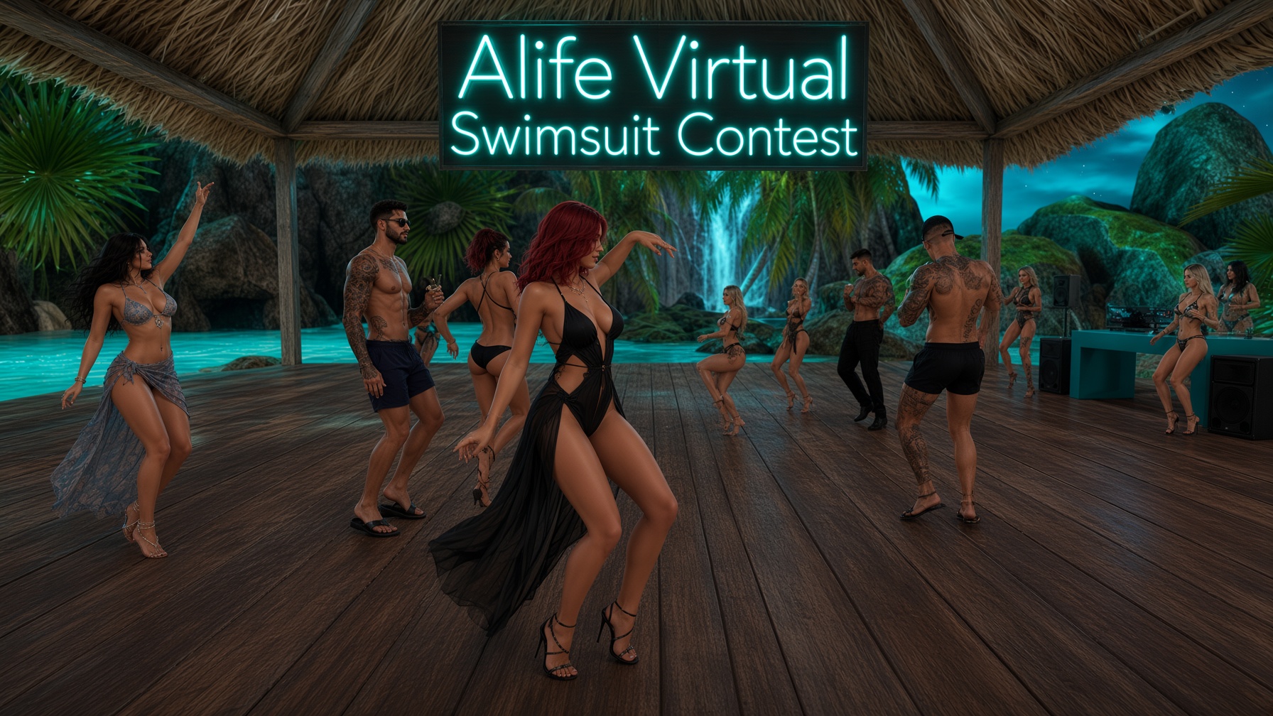 Beach and swimsuit contest in Alife Virtual