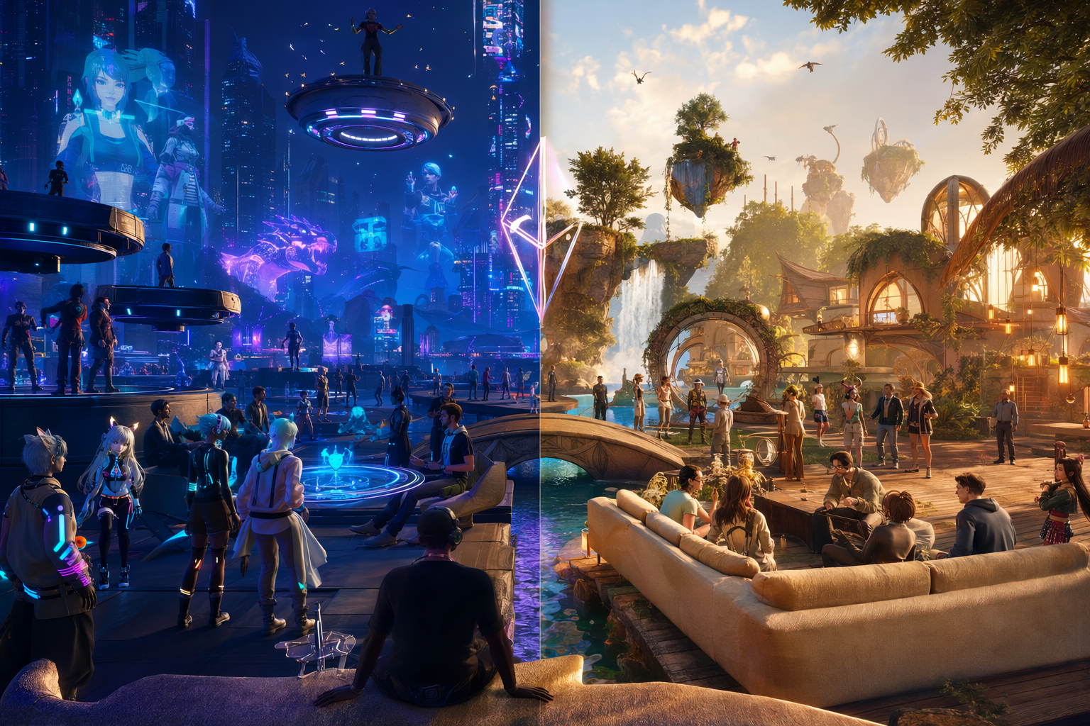 VRChat vs Alife Virtual World: Desktop vs VR Social Worlds in Alife Virtual