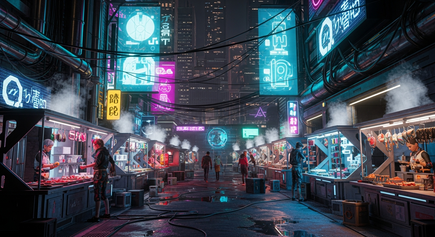 Cyberpunk Street Market in Alife Virtual