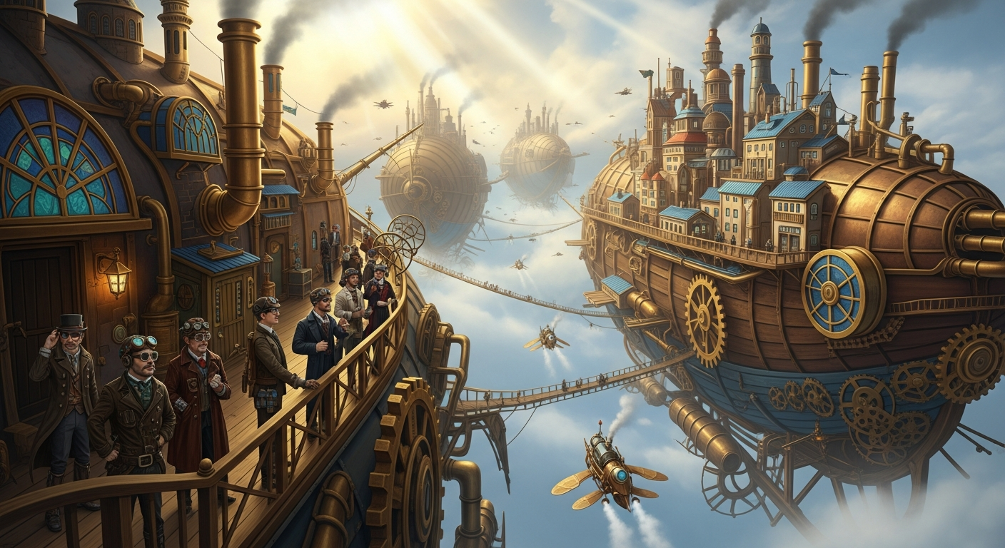 Steampunk Airship City in Alife Virtual