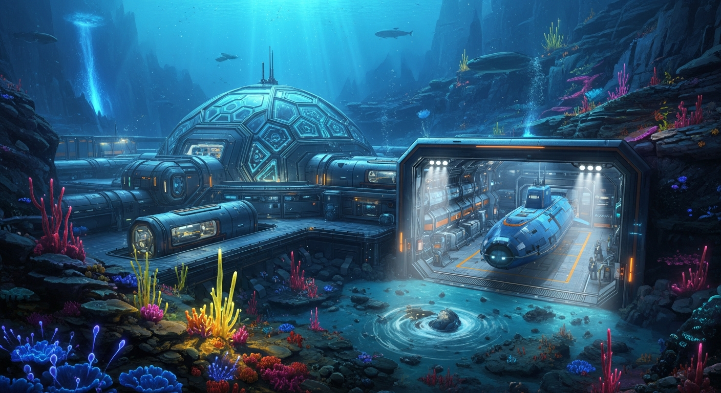 Underwater Submarine Base in Alife Virtual