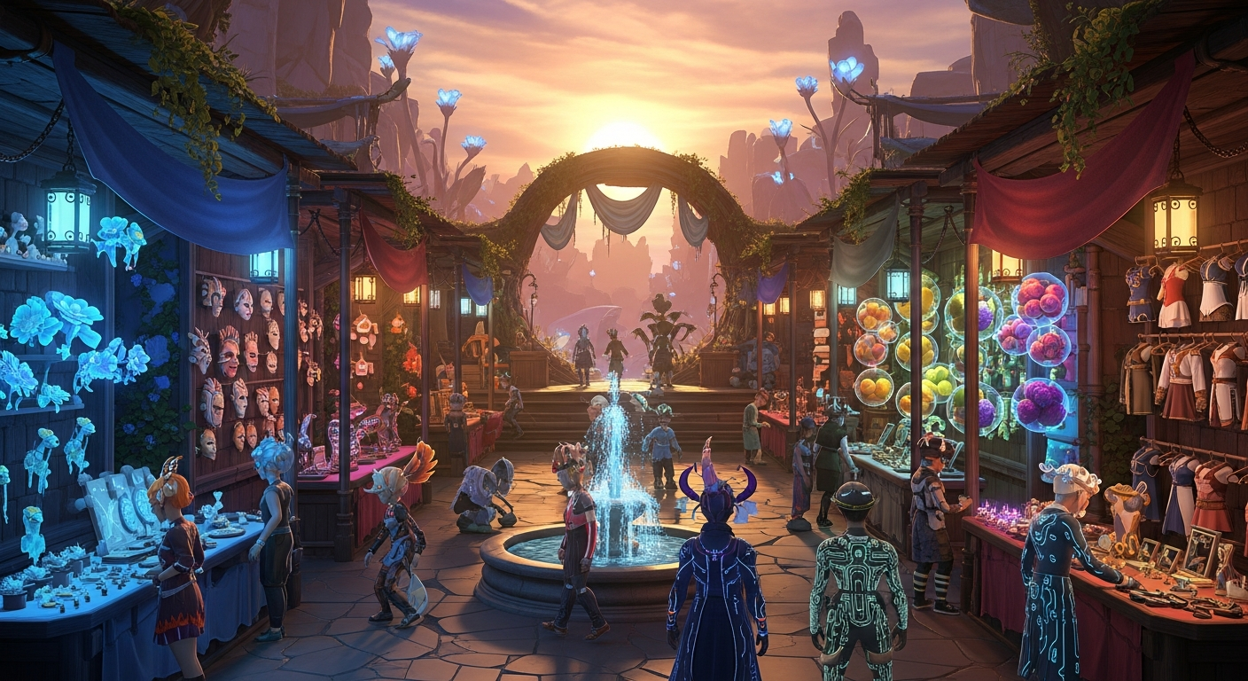 Virtual Marketplace District in Alife Virtual