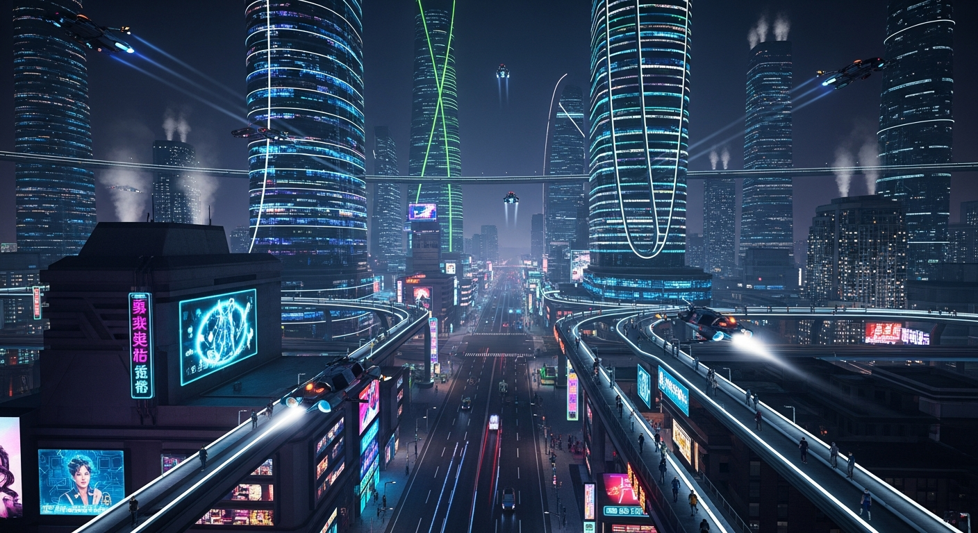 Futuristic City Skyline in Alife Virtual