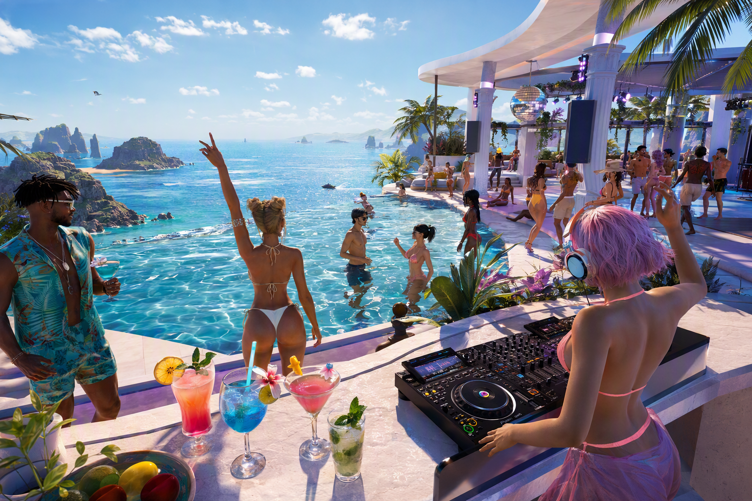 IMVU Style Pool Party Venue in Alife Virtual