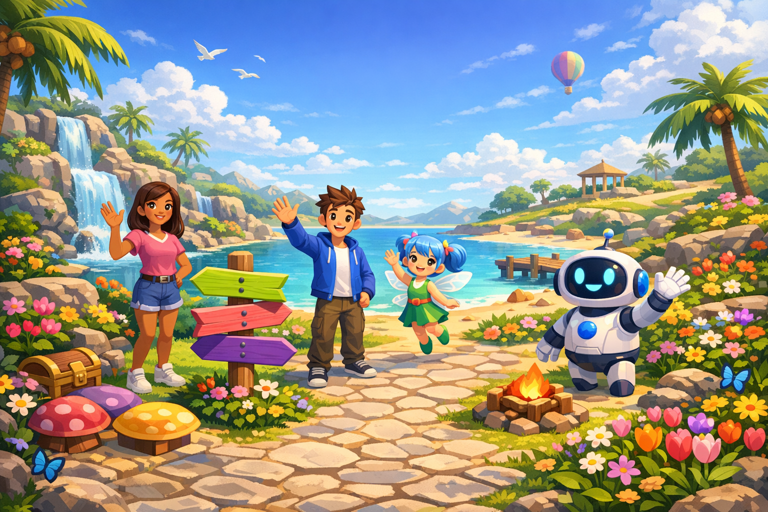 Free Virtual World Welcome Island in Alife Virtual