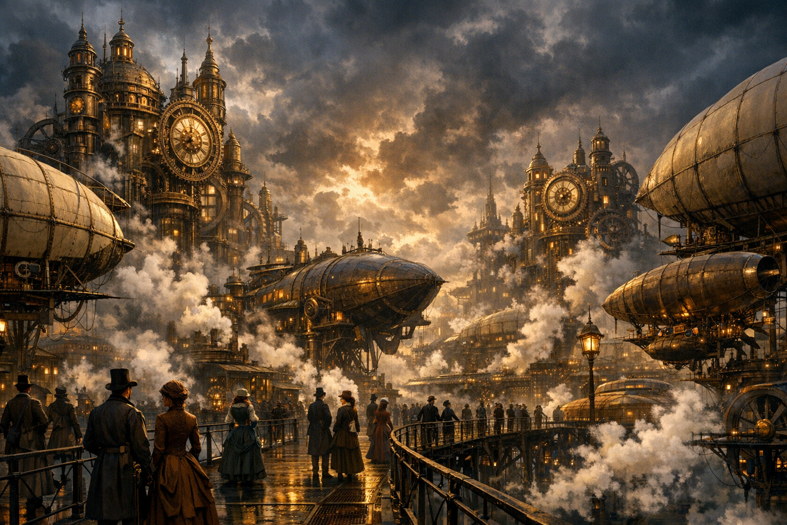 Virtual World Steampunk Airship Port in Alife Virtual