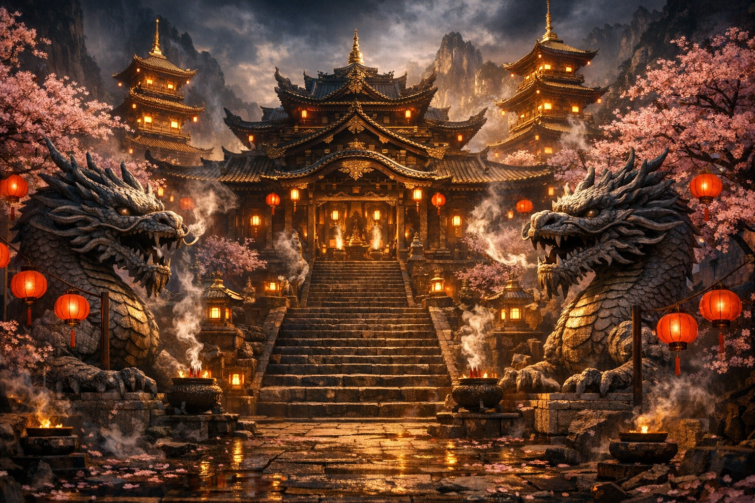 Virtual World Eastern Dragon Temple in Alife Virtual