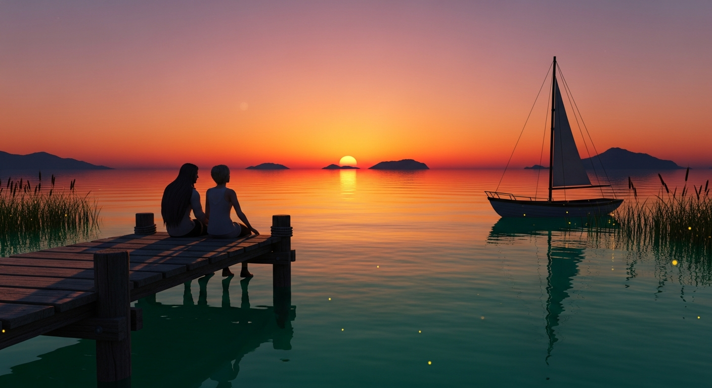 Romantic Sunset Island in Alife Virtual