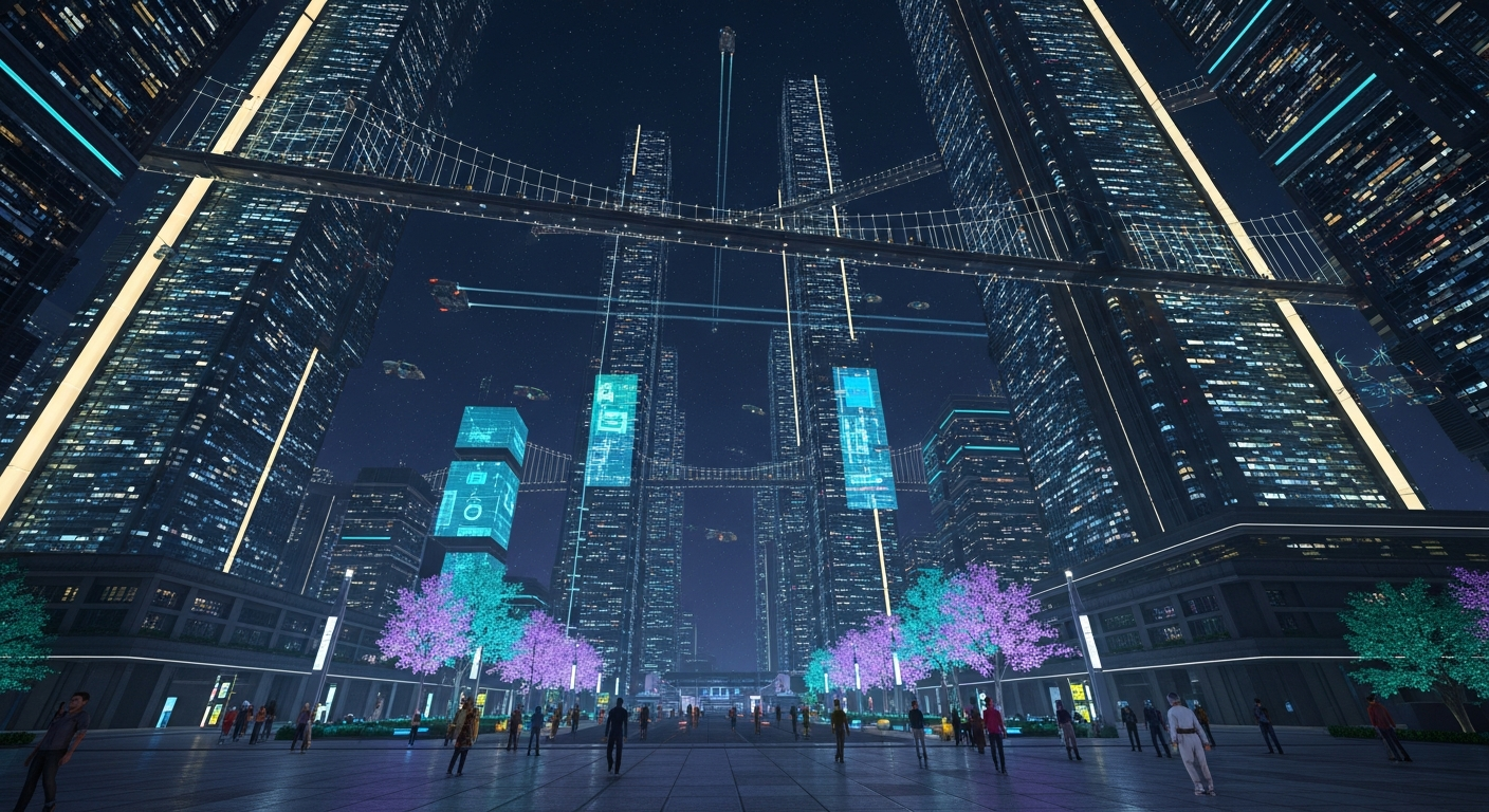 Futuristic City Skyline in Alife Virtual