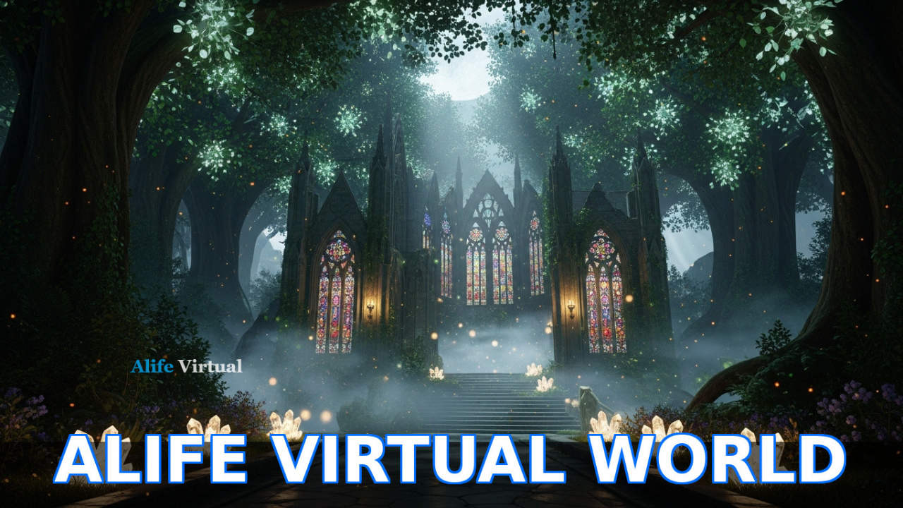Gothic cathedral built on free island