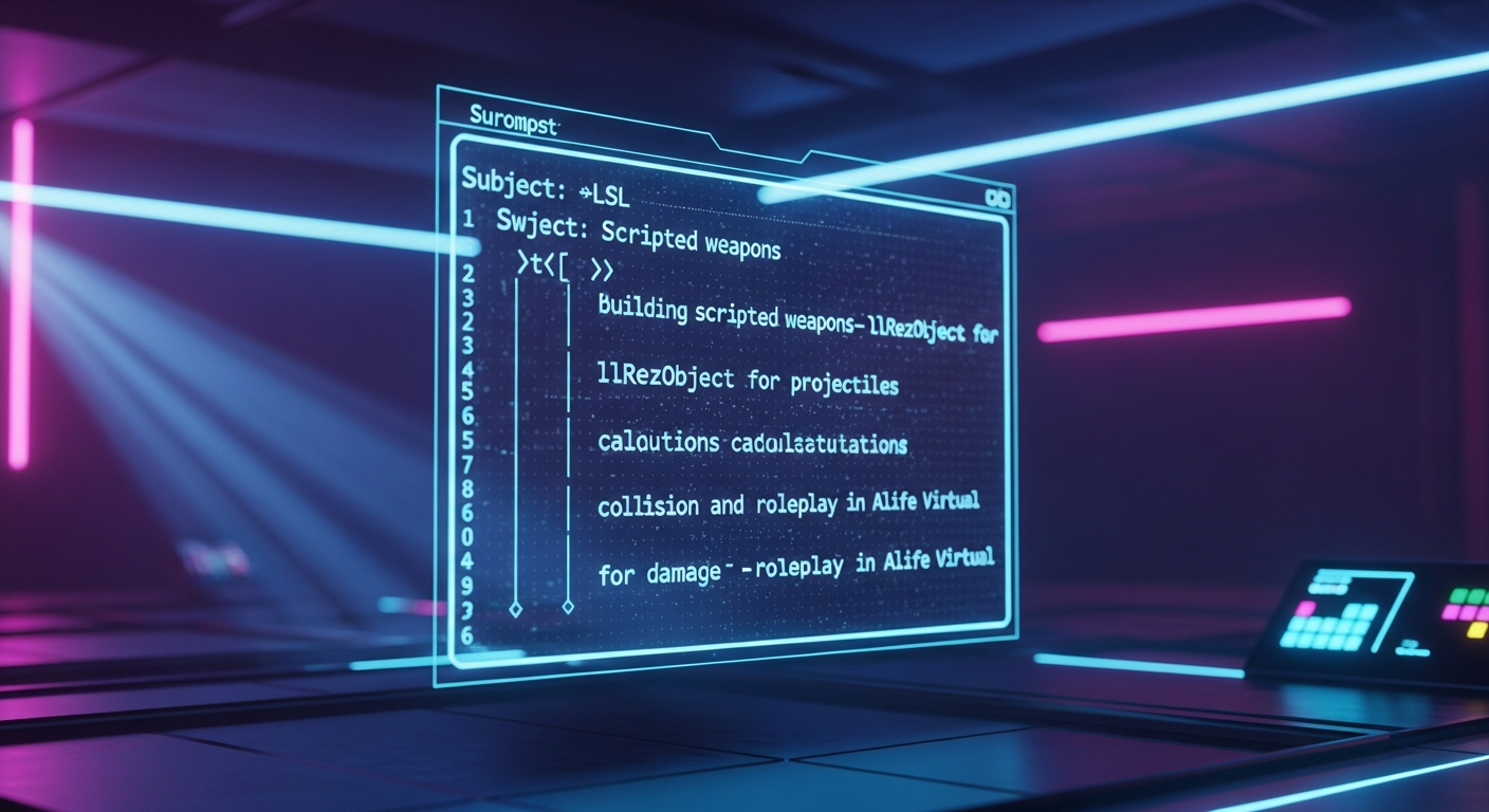 Scripting Weapons: Projectiles and Damage — Alife Virtual School
