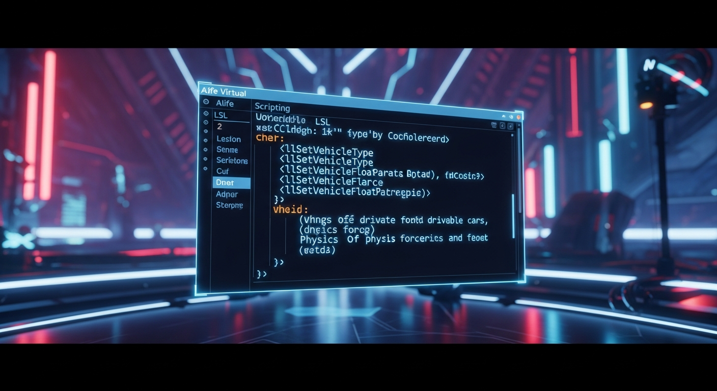 LSL Vehicle Scripts and Physics — Alife Virtual School