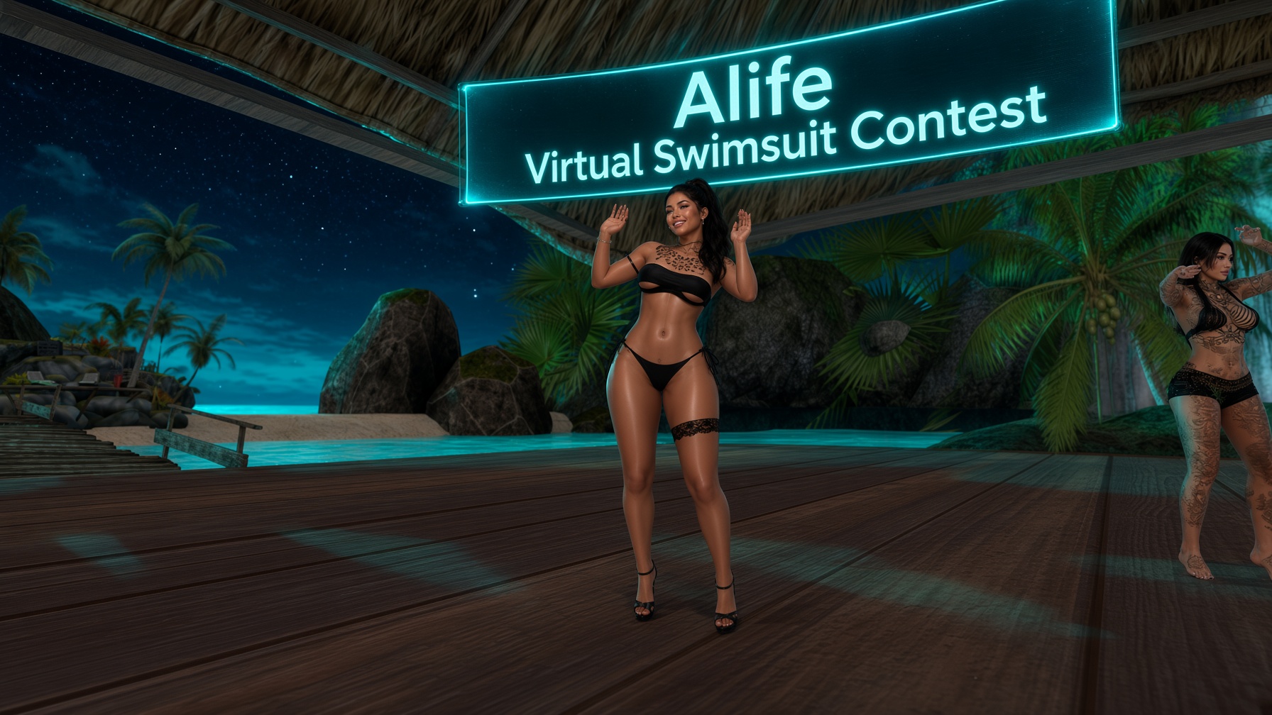 Beach and swimsuit contest in Alife Virtual