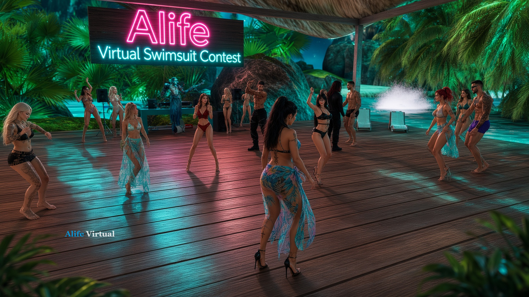 Beach and swimsuit contest in Alife Virtual