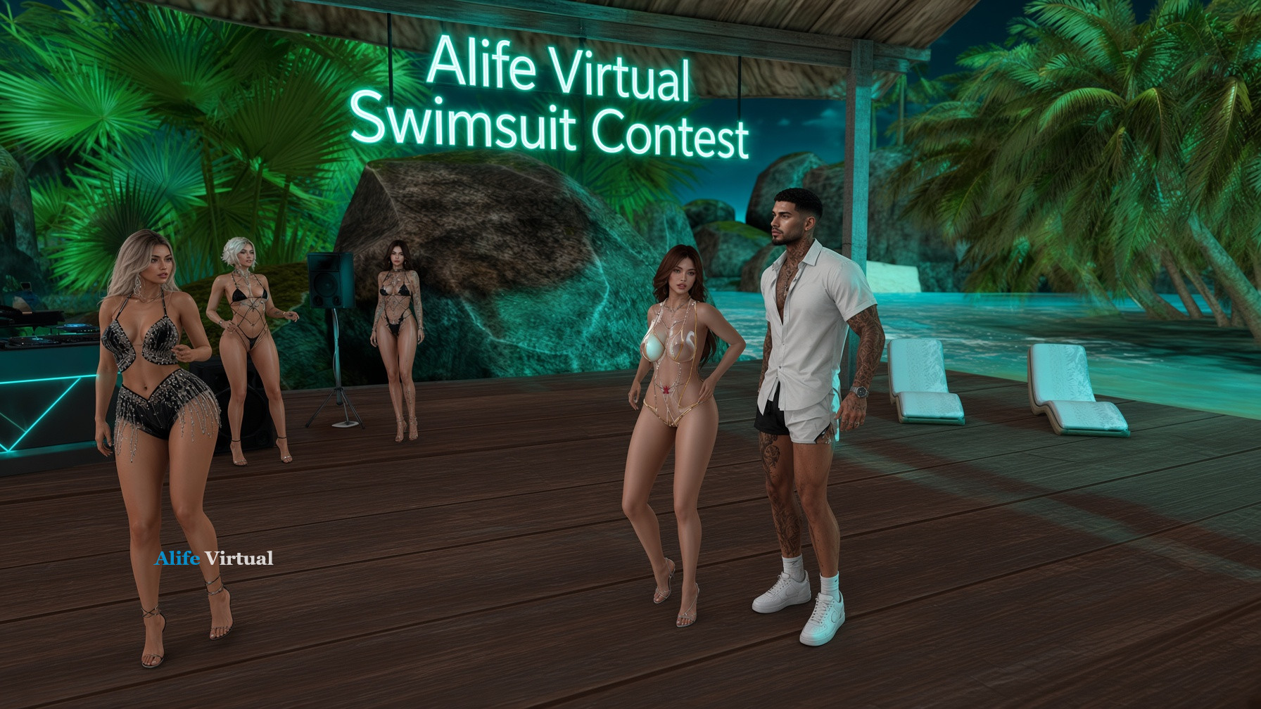 Beach and swimsuit contest in Alife Virtual