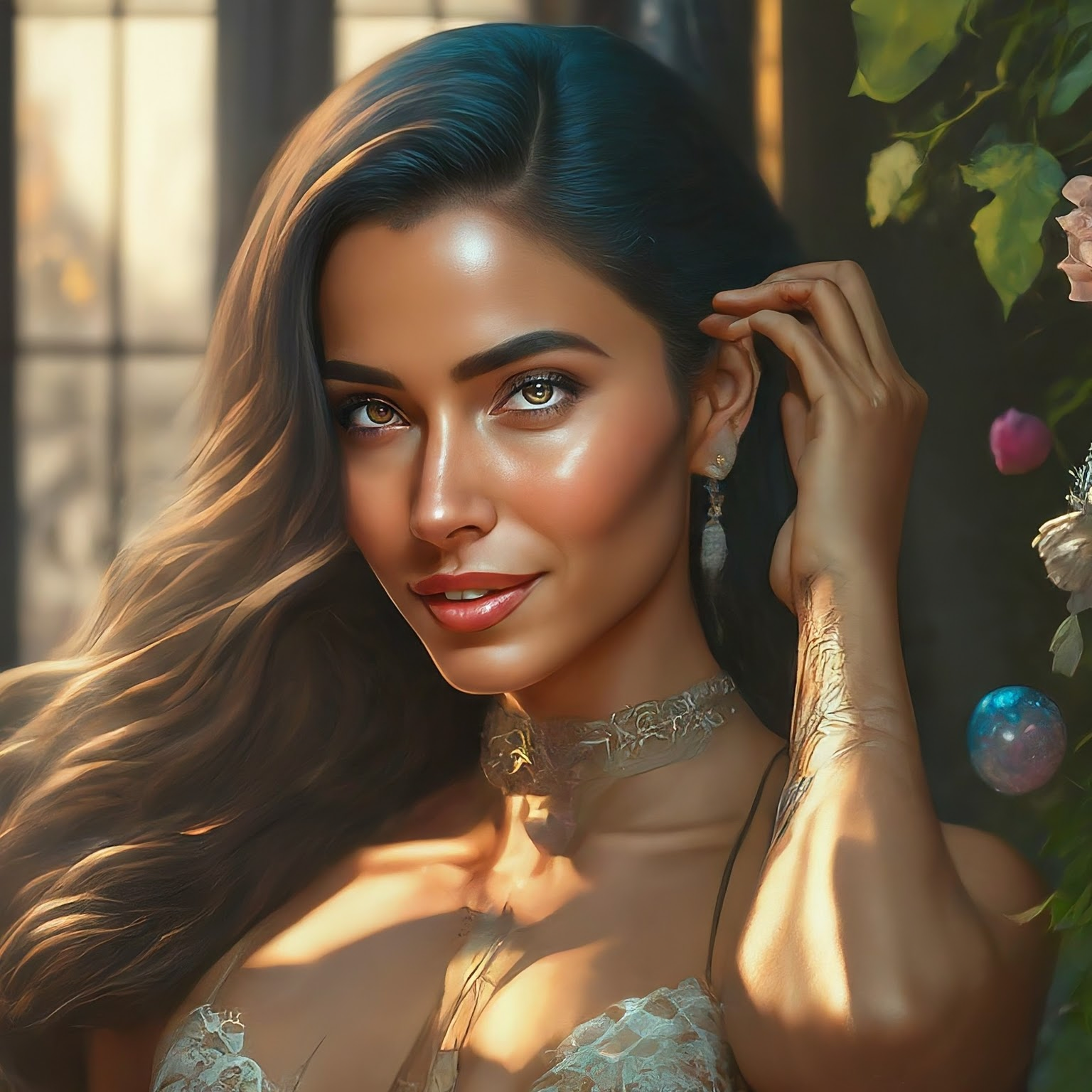 An elegant art gallery in the Art Club, displaying virtual creations.