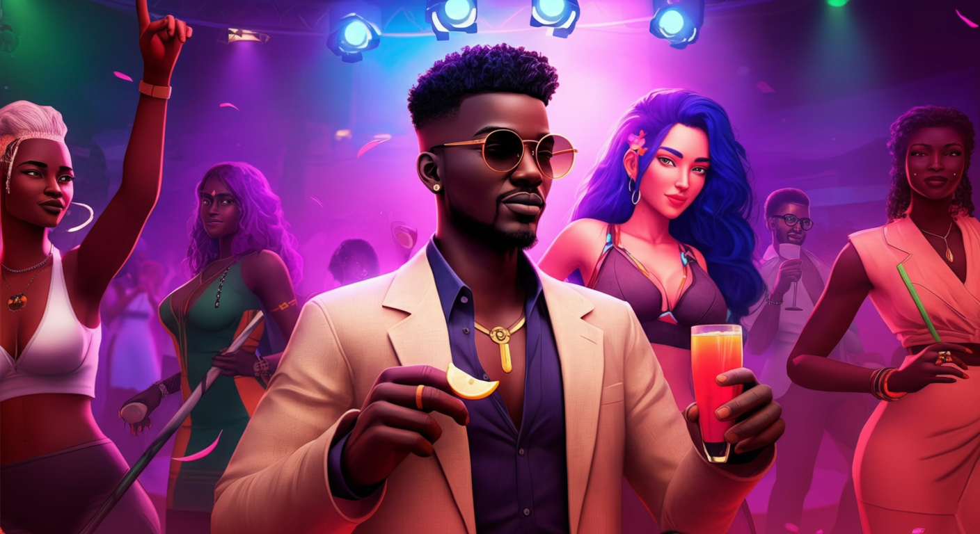 Nightclub party with real players